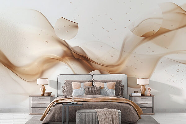 Brown smoke and circles Wall murals Brown smoke and circles