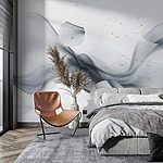 Wall murals Grey and white smoke
