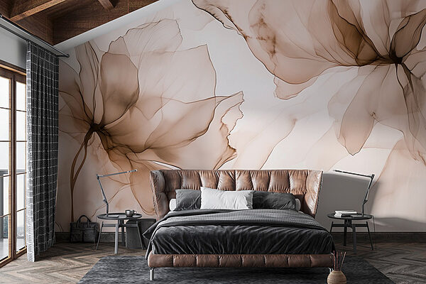 Wall murals Delicate floral watercolor abstraction
