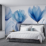 Wall murals Blue and white flowers