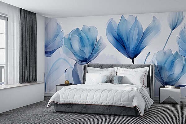 Blue and white flowers Wall murals Blue and white flowers