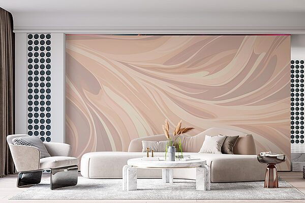 Flowing lines in soft hues Wall murals Flowing lines in soft hues