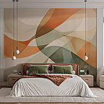 Wall murals Fluid shapes in earthy tones.