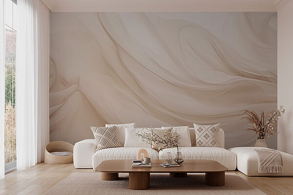 Soft waves of delicate fabric flow Wall murals Soft waves of delicate fabric flow