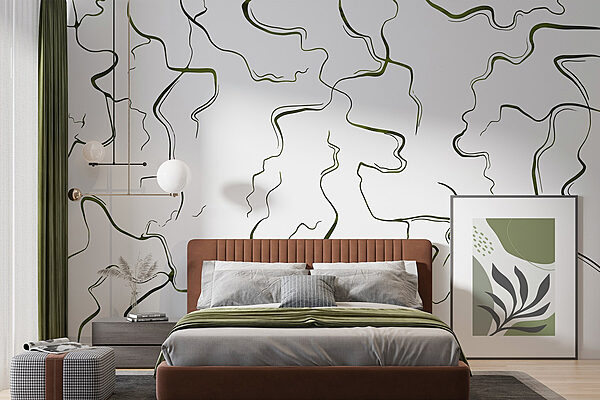 Abstract lines and curves in motion Wall murals Abstract lines and curves in motion