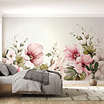 Wall murals Painting of flowers and leaves