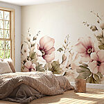Wall murals Delicate blooms in soft hues