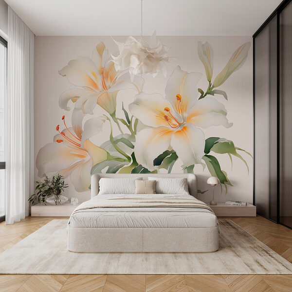 Group of white flowers Wall murals Group of white flowers