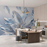 Wall murals Delicate translucent leaves design.