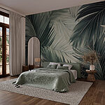 Wall murals Lush leaves in serene harmony
