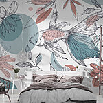 Wall murals Fish and plants with circles and dots