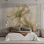 Wall murals Group of flowers with green center
