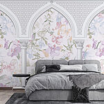 Wall murals Wallpaper with flowers and arches