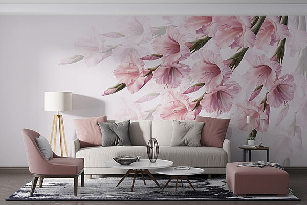 Group of pink flowers Wall murals Group of pink flowers