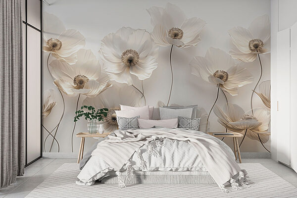 Group of white flowers Wall murals Group of white flowers