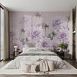 Wall murals Group of purple flowers
