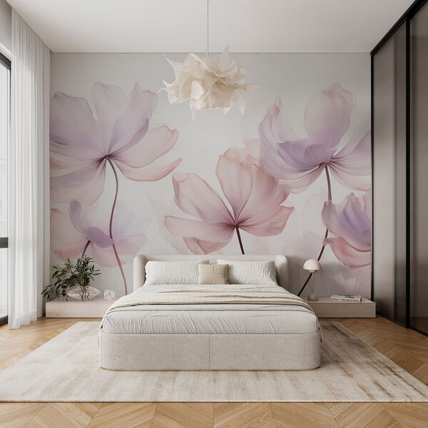 Delicate petals in soft hues Wall murals Delicate petals in soft hues