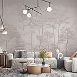 Wall murals Group of trees with fog
