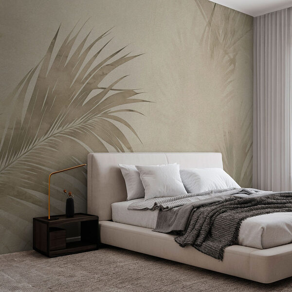 Soft Palms Against Neutral Background Wall murals Soft Palms Against Neutral Background