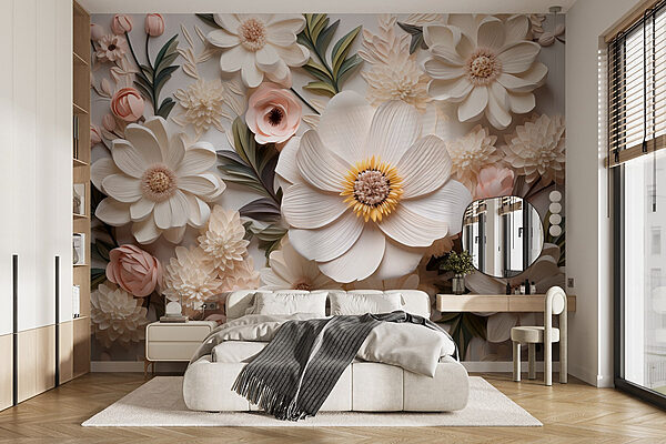 Group of paper flowers Wall murals Group of paper flowers