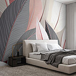 Wall murals Soft tones of elegant foliage.