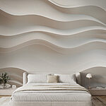 Wall murals White wall with wavy lines