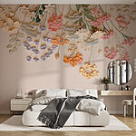 Wall murals Group of flowers on a white surface