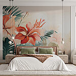 Wall murals Vibrant tropical floral arrangement.