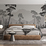Wall murals Landscape of trees and mountains