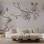 Wall murals Delicate blooms on soft pastel background
