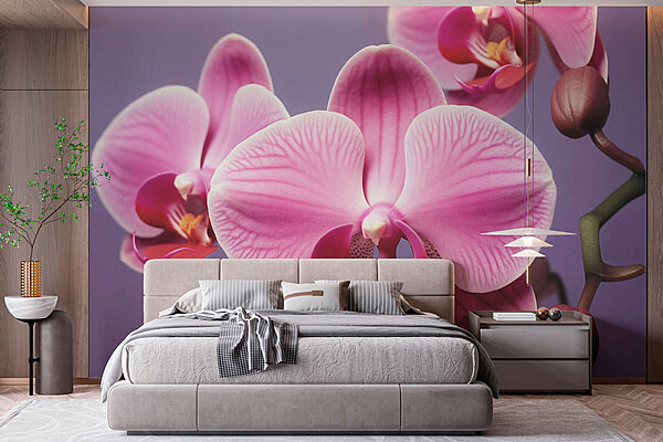 Delicate blooms in vibrant hues Wall murals Delicate blooms in vibrant hues
