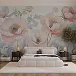 Wall murals Painting of flowers on a wall