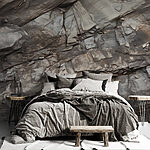 Wall murals Textured layers of ancient rock formations.