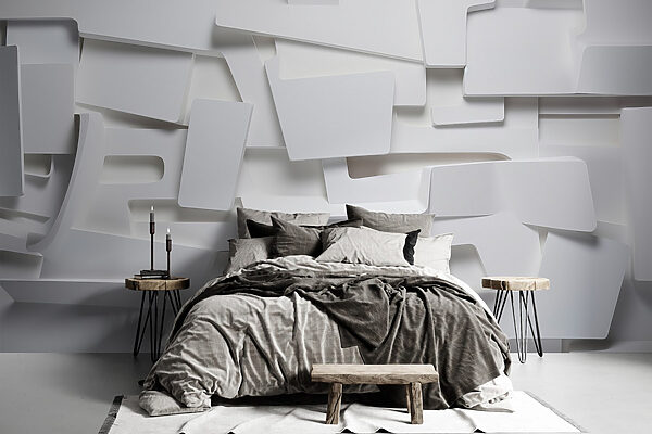 White wall with many rectangles Wall murals White wall with many rectangles