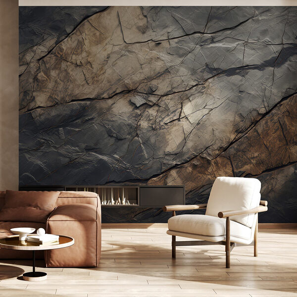 Textured layers of earth and stone Wall murals Textured layers of earth and stone