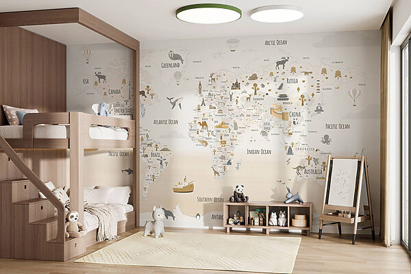 Map of the world Wall murals Map of the world