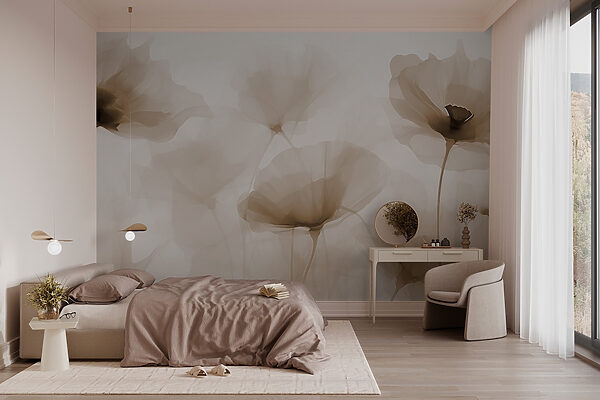 Group of flowers on a white background Wall murals Group of flowers on a white background