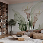 Wall murals Elegant calla lilies in soft hues