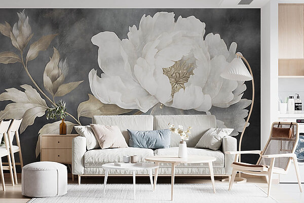 Delicate flower in muted tones Wall murals Delicate flower in muted tones