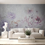 Wall murals Painting of flowers on a white background