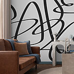 Wall murals Black lines on a white background