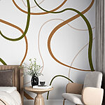 Wall murals Pattern of brown and green lines