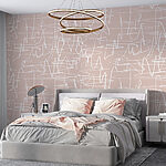 Wall murals White lines on a pink background