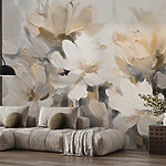 Wall murals Painting of flowers on a white background