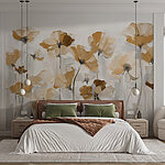 Wall murals Painting of flowers on a white background