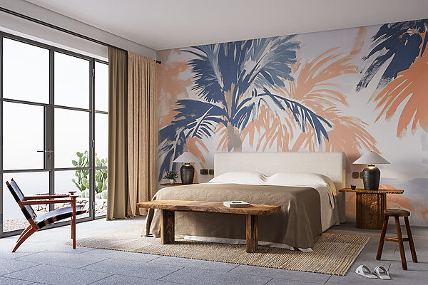 Painting of palm trees Wall murals Painting of palm trees