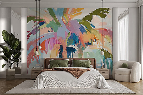 Painting of a palm tree Wall murals Painting of a palm tree