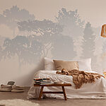 Wall murals Group of trees in fog