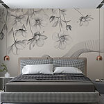 Wall murals Delicate blooms with flowing lines