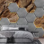 Wall murals Stone hexagons on a rock